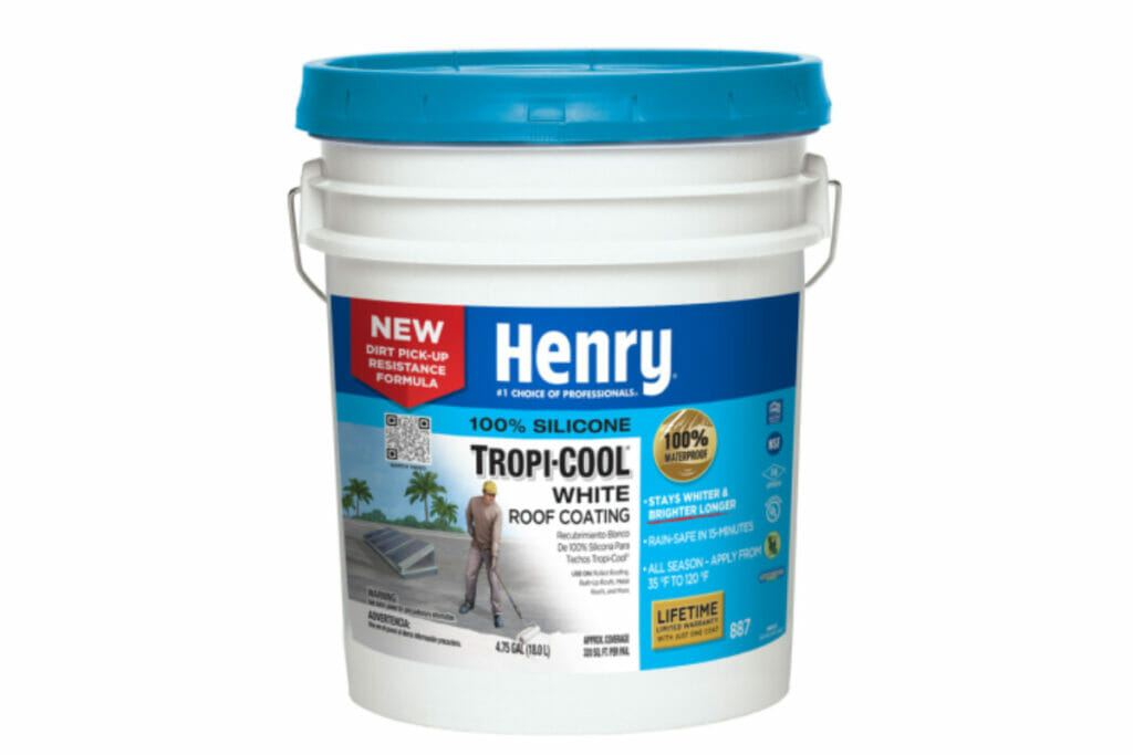 Henry 887 Tropi-Cool 100% Silicone White Roof Coating