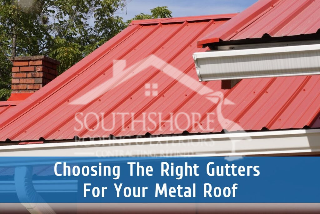 Gutters on a metal roof