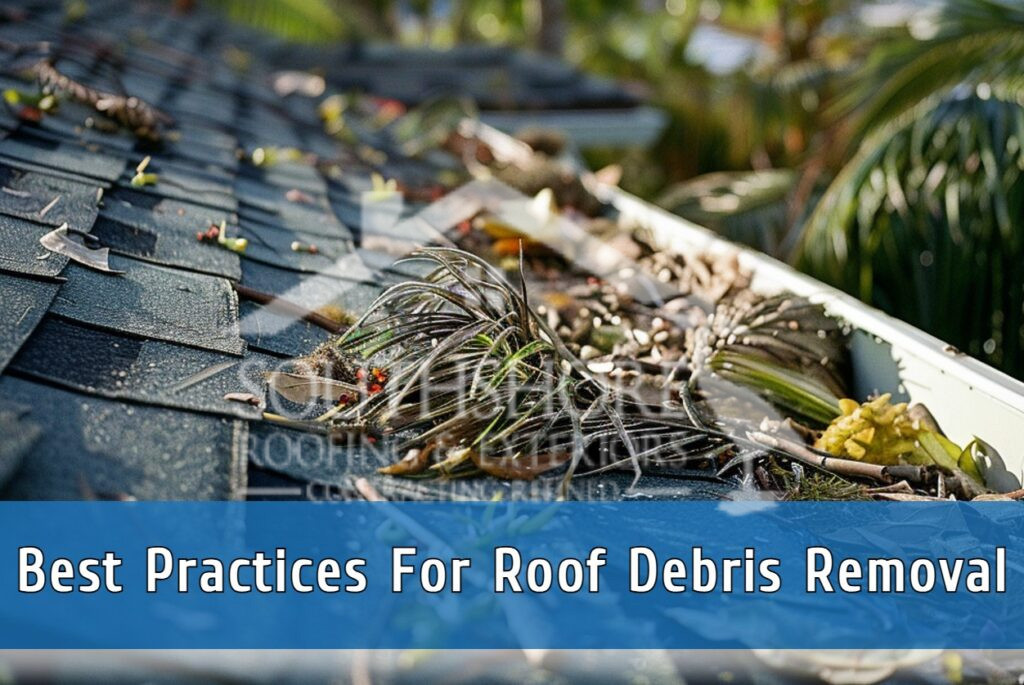 Removing debris on roof