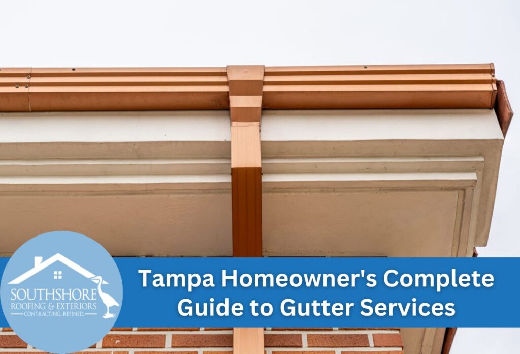 Detailed view of gutter installation on a home exterior