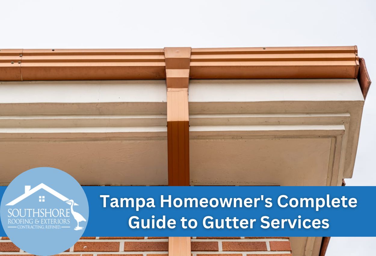 Detailed view of gutter installation on a home exterior