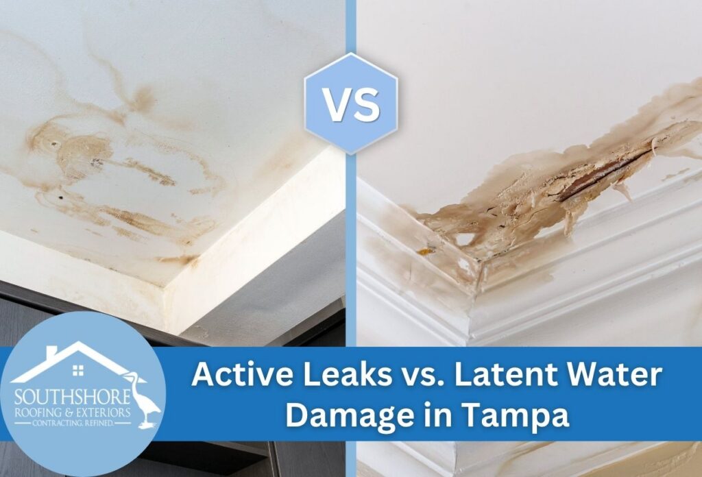Comparison of active and latent water damage on ceilings in Tampa