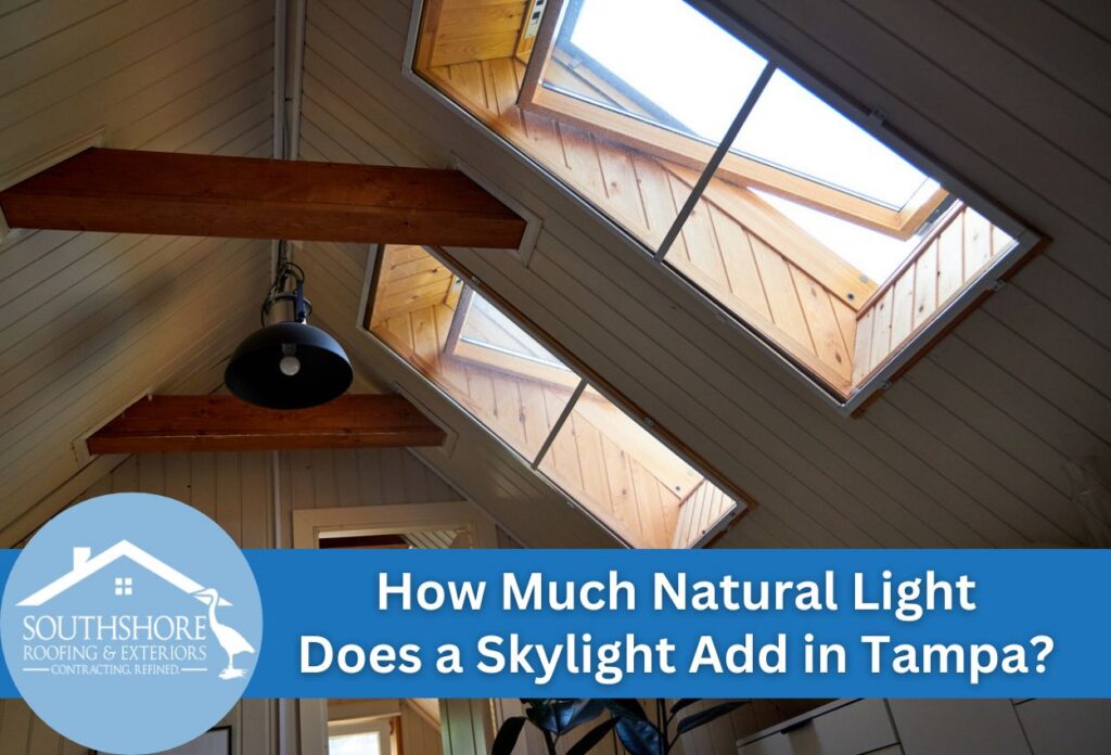 Cozy attic with skylights enhancing natural light entry.
