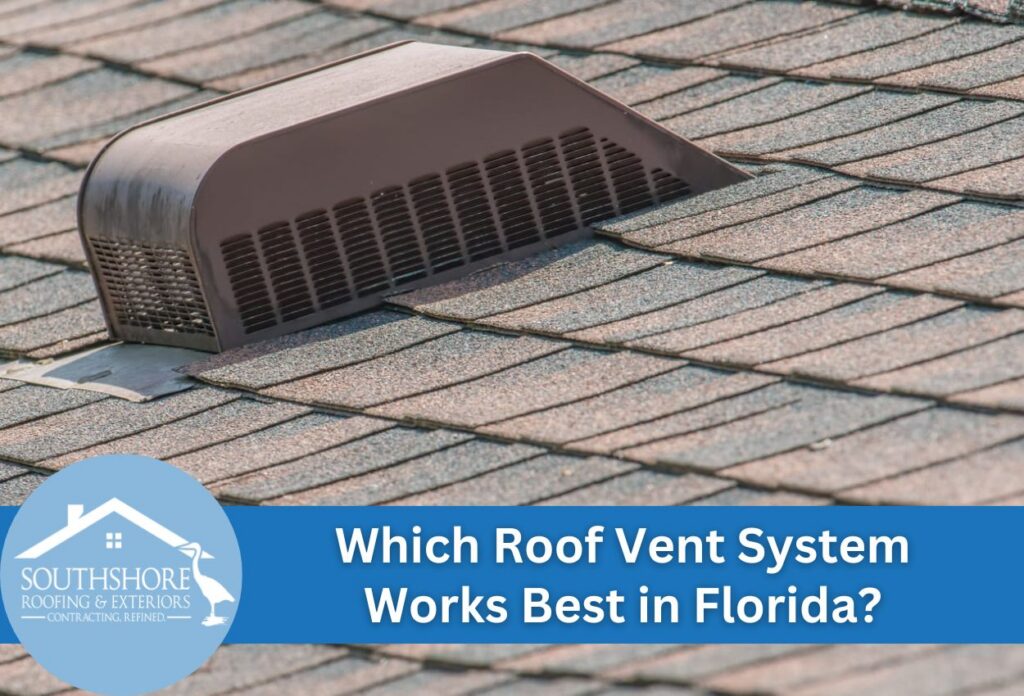 Close-up view of a roof vent system on asphalt shingles roof
