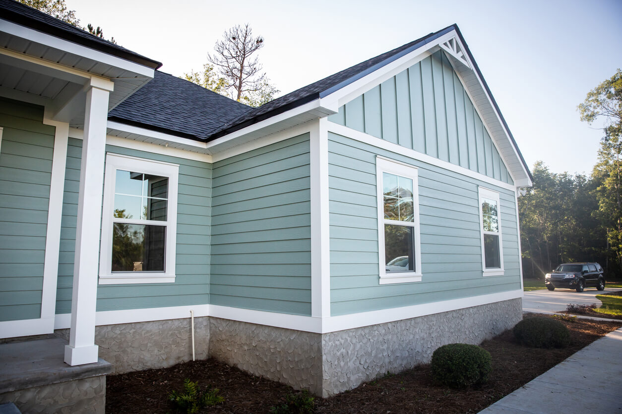 Modern home with exterior siding